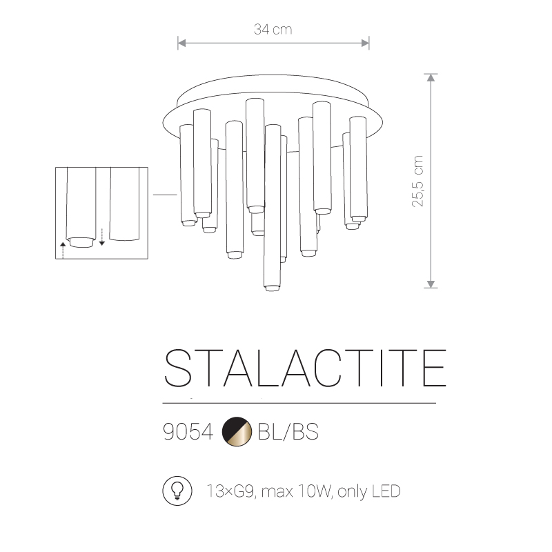 Lubinis šviestuvas STALACTITE BRASS 13